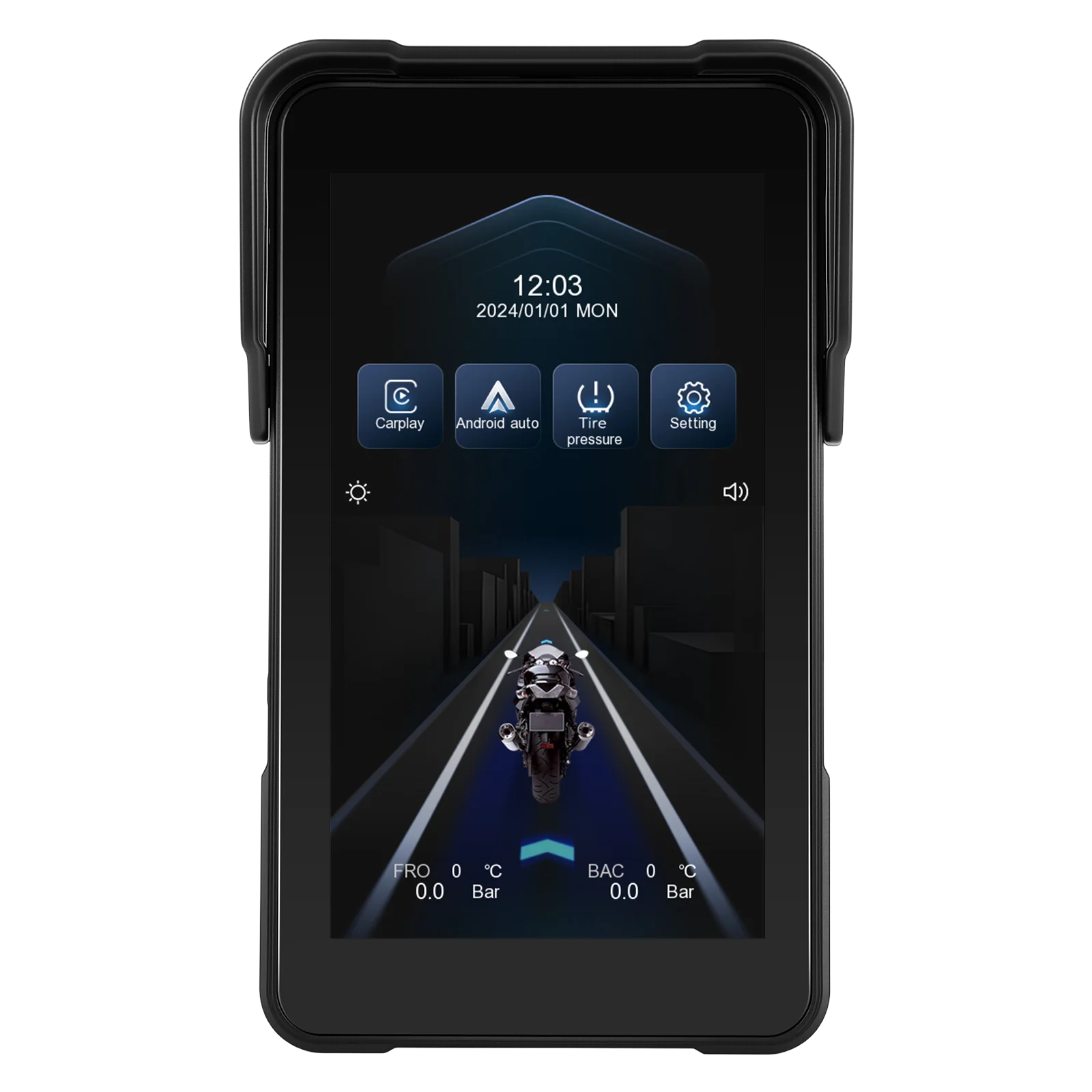 Podofo 5-Zoll-Vertikalbildschirm, intelligentes Motorrad-Display, kabelloses Carplay, Android-Auto-Navigation, IP68, wasserdicht, BT, Helligkeitseinstellung, Motorrad-Monitor, 12 V, mehrere Sprachen, tragbarer Monitor, Smart Player – Detail 14