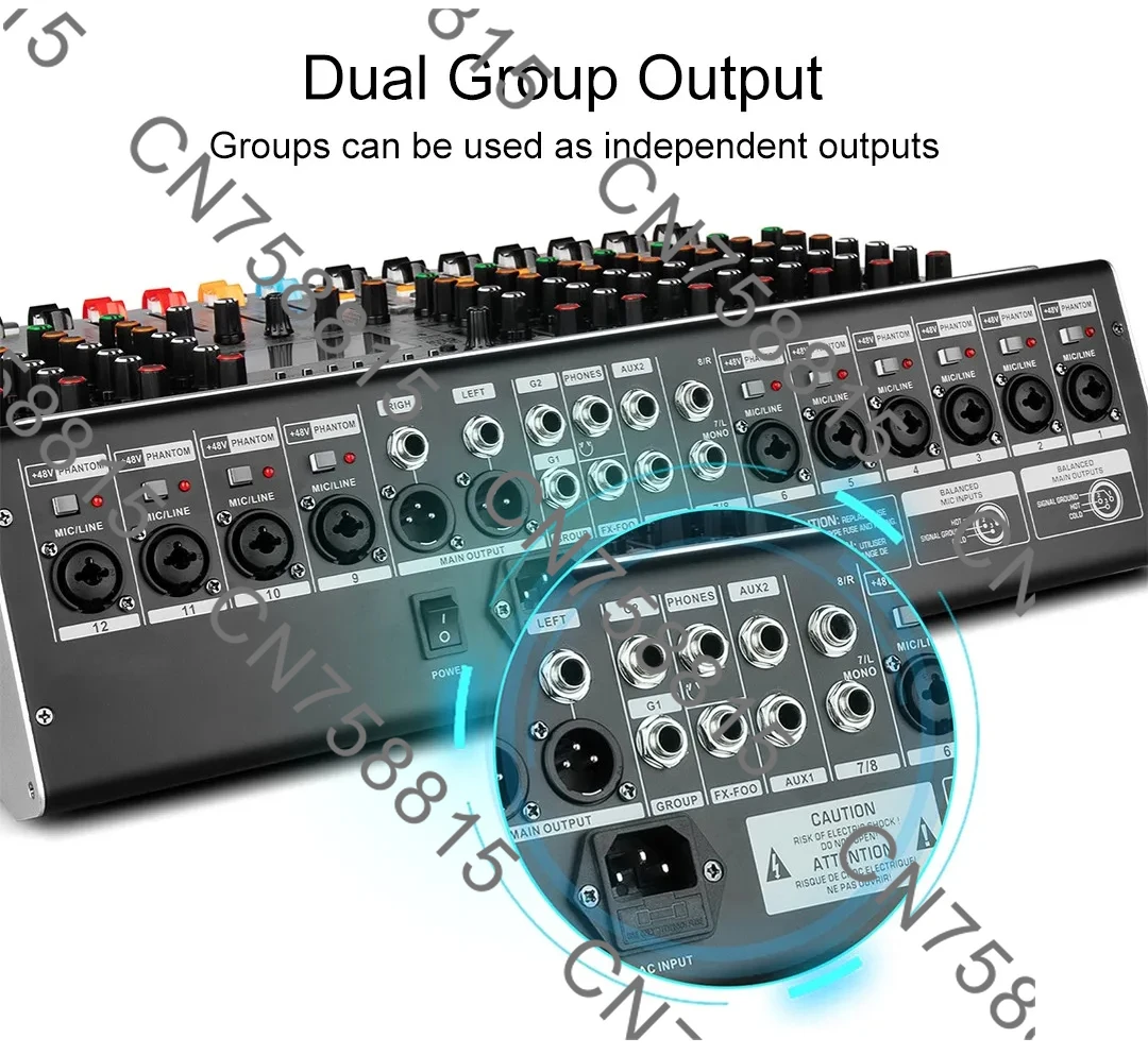 

Audio Mixer Soundcraft Mixer 12 Channel Type 99 digital signal processor Bluetooth USB Digital Mixer Pro