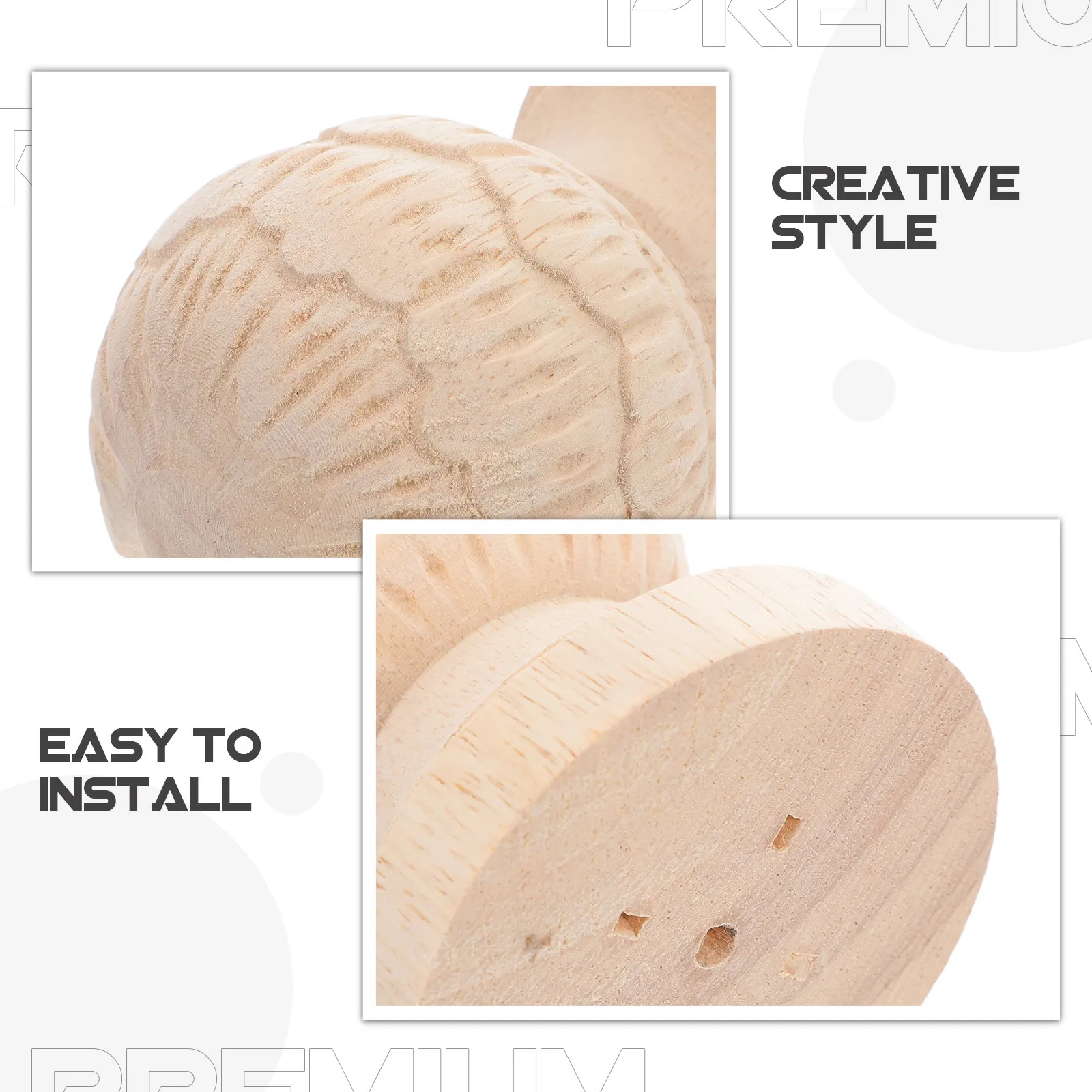 Wooden Staircase Finial Pineapple Newel Post Cap Classic European Style Handrail End Stair Baluster Furniture Decorative