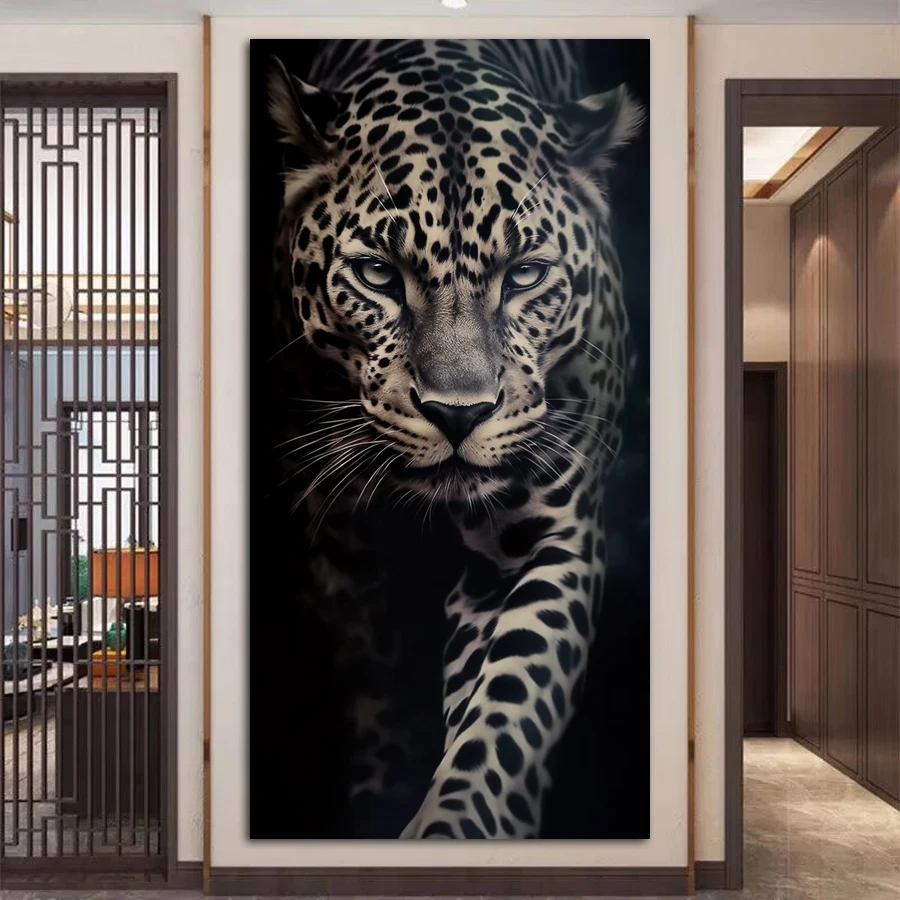 

New Arrival Diy Diamond Arts Painting Kits Large Size Leopard Full Drill Mosaic Embroidery Wild Animals Picture Wall Decor