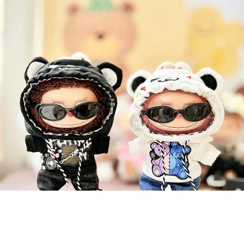 For Labbubu Clothes Suitable For Labubu V1V2 Wearing Patch Bear Hooded Sweatshirt Design Doll Replacement Clothes Gift Toys
