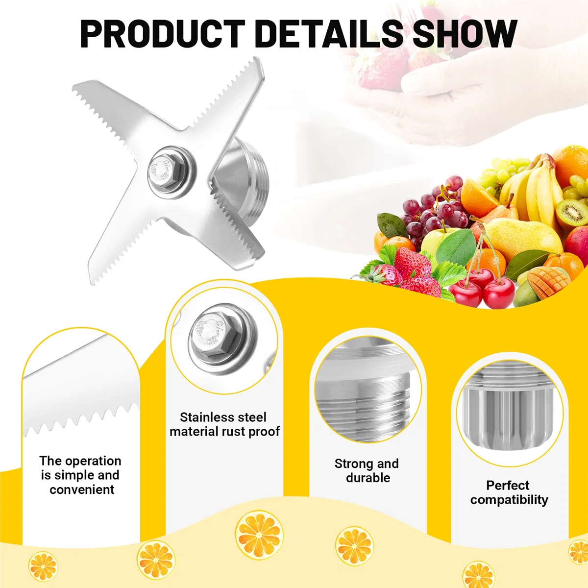 Blender Substituição Blade, 6-Blade Juicer Substituição, Peças para Vitamix Biolomix Blender