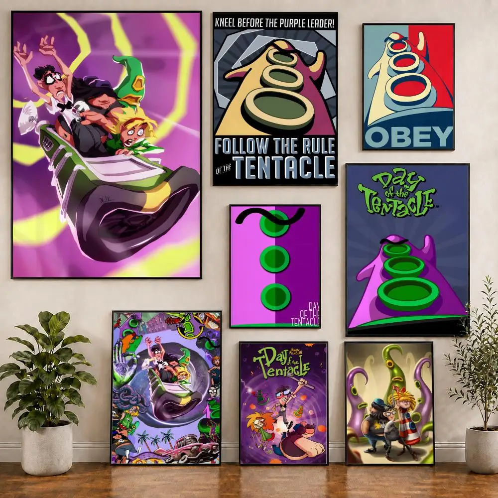 Game Day Of The Tentacle Remastered Poster PVC HD Abzieh- und Aufkleb-Poster Modernes Poster für Zuhause, Büro, Wohnzimmer, Esszimmer, Wanddekoration