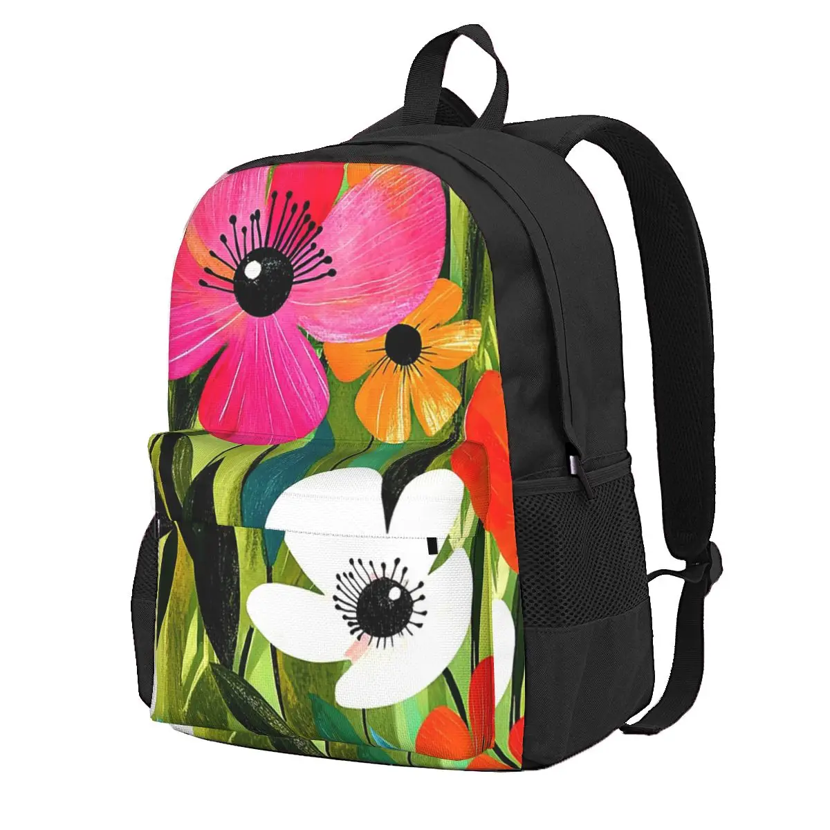 Joyful Floral Garden Vibrantly Student Backpack School Bag Hiking Travel Daypack for Men Women Fashion Bookbag Shoulder Bags