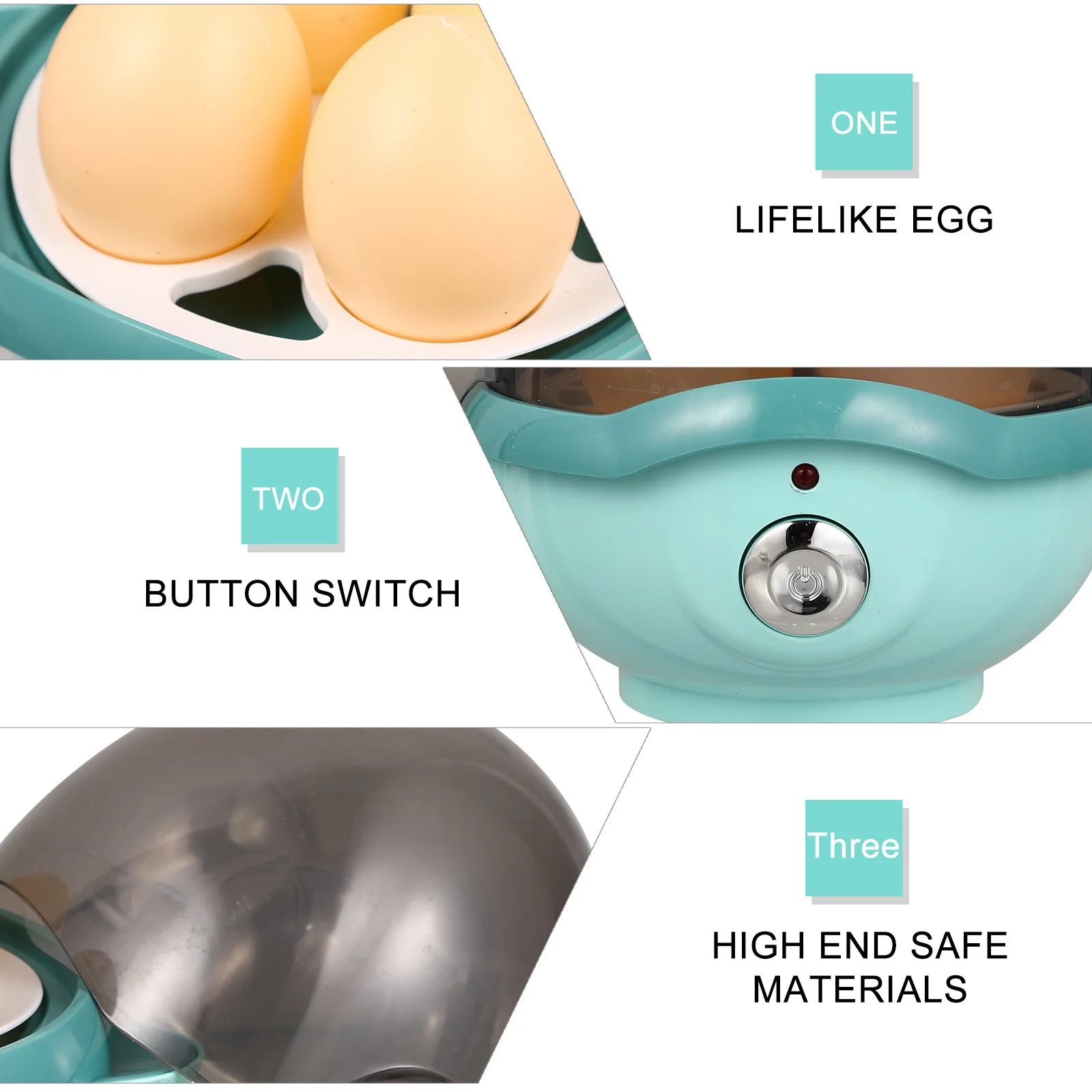جهاز بخار بيض صغير مع أضواء وأصوات تعليمية للعب التظاهري، أجهزة منزلية، مطبخ صغير لمحاكاة الأطفال #2