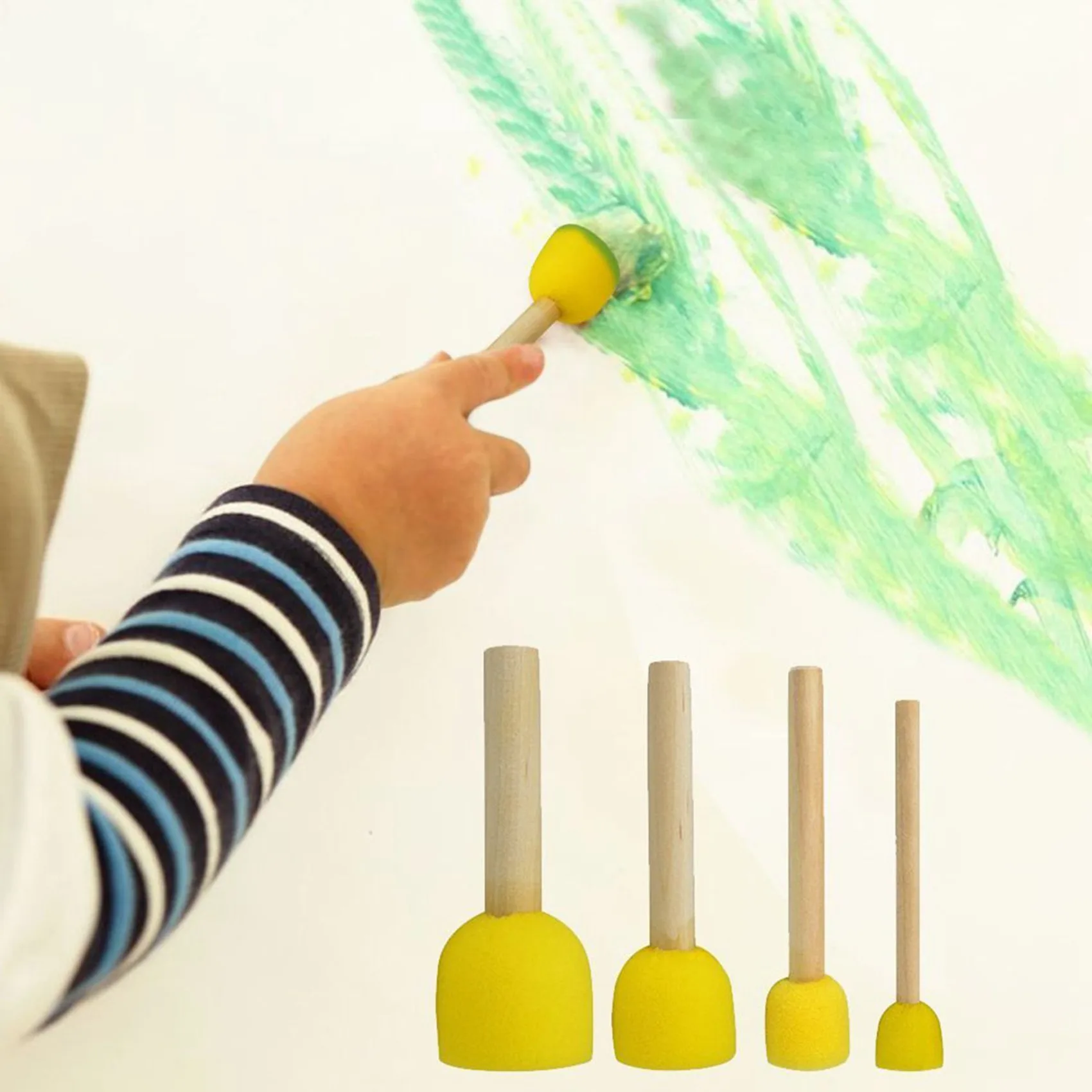 Classic-40 PCS Round Sponges Brush Set Kids Painting Tools - Sponge Painting Set DIY Painting Tools In 4 Sizes For Kids