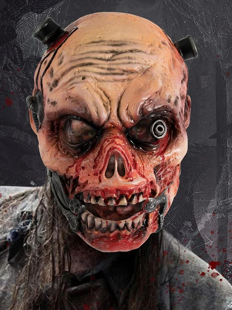 ハロウィンコスプレヘッドギアリアルな怖いゾンビマスク3Dステレオノベルティゴーストマスク面白い悪魔死神マスクドレスアップ小道具