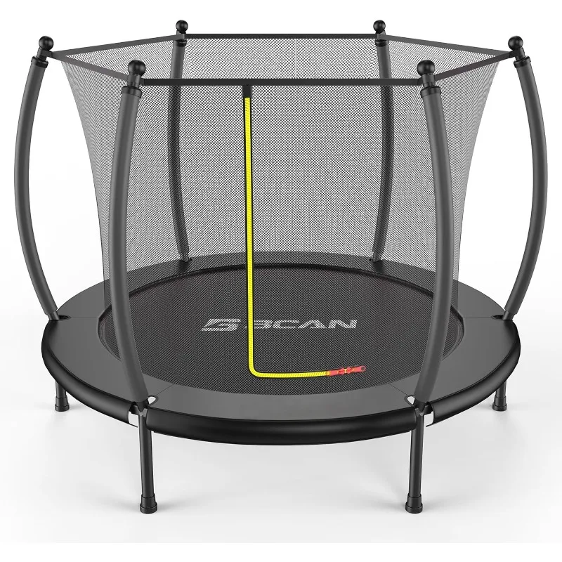 

BCAN 60'' Mini Trampoline for Ages 1 to 8 Kid, 5FT Toddler Trampoline - Indoor/Outdoor Use with Enclosure Net, Foam Handle