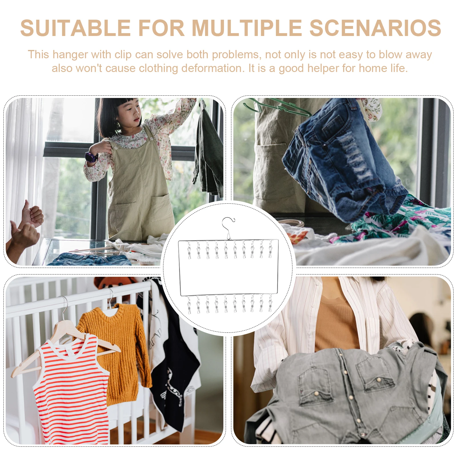 

Stainless Steel Sock Rack Clothes Laundry Hooks Clips for Small Clothing Towels Underwear Drying Racks Anti Rust Strong