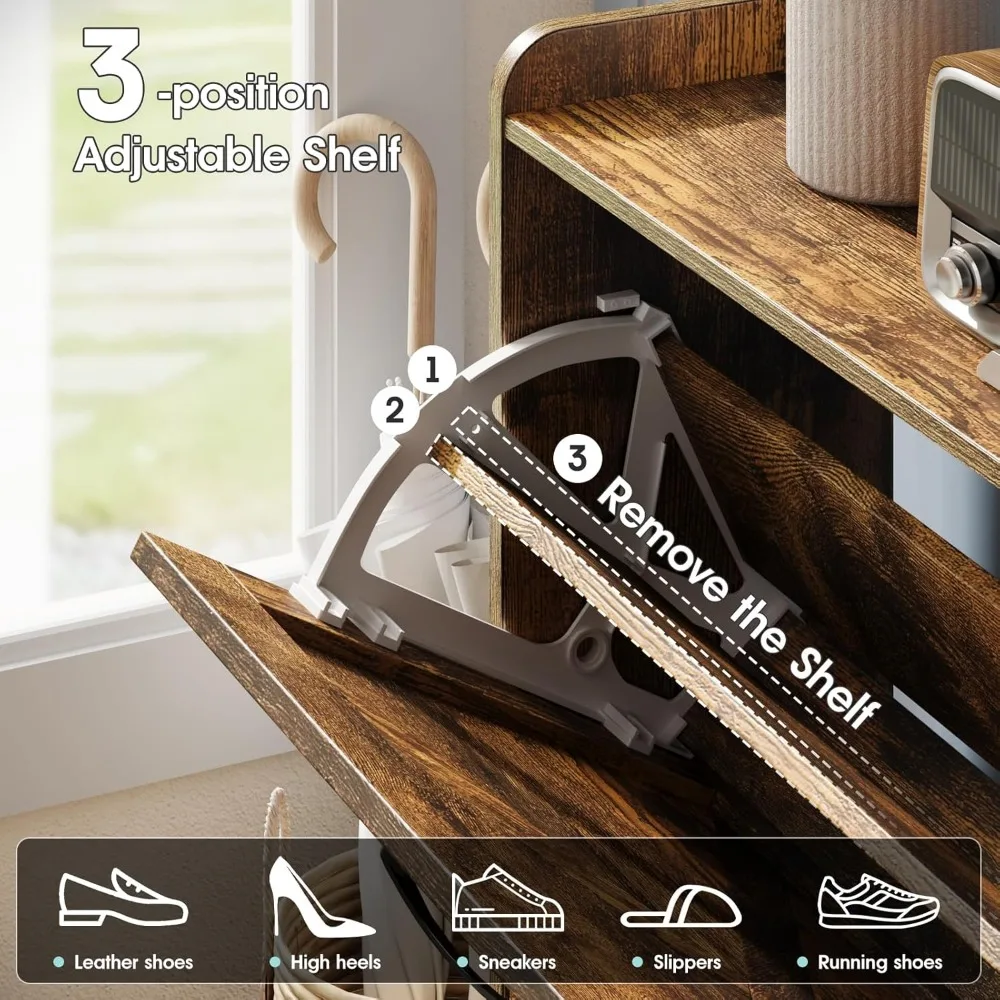 خزانة أحذية ريفية للمزرعة مع مقعد وأدراج تخزين ومقعد مبطن للمدخل