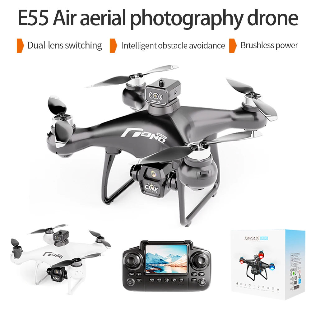 E55 طائرة بدون طيار صغيرة 4K كاميرا احترافية عالية الدقة مع شاشة كبيرة 2.4G WIFI FPV Dron بدون فرش تدفق بصري تحوم كوادكوبتر قابلة للطي #6