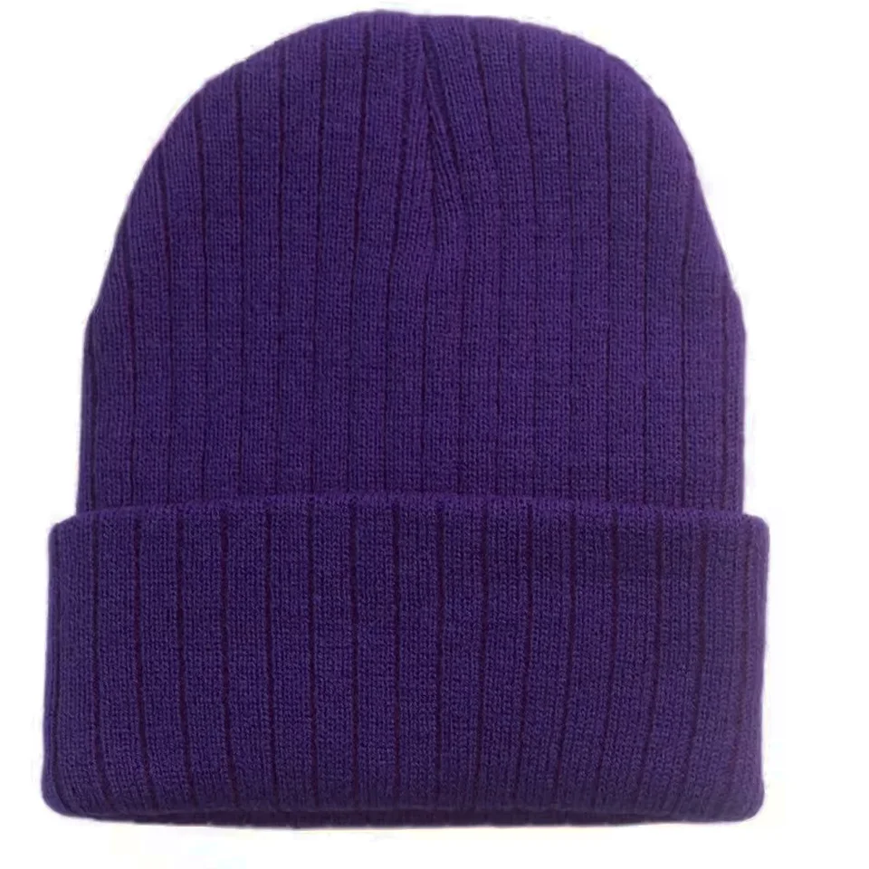 Chapéus de malha femininos de ajuste confortável gorros de inverno lisos neon amarelo Skullies masculinos elásticos macios acrílicos rosa roxo