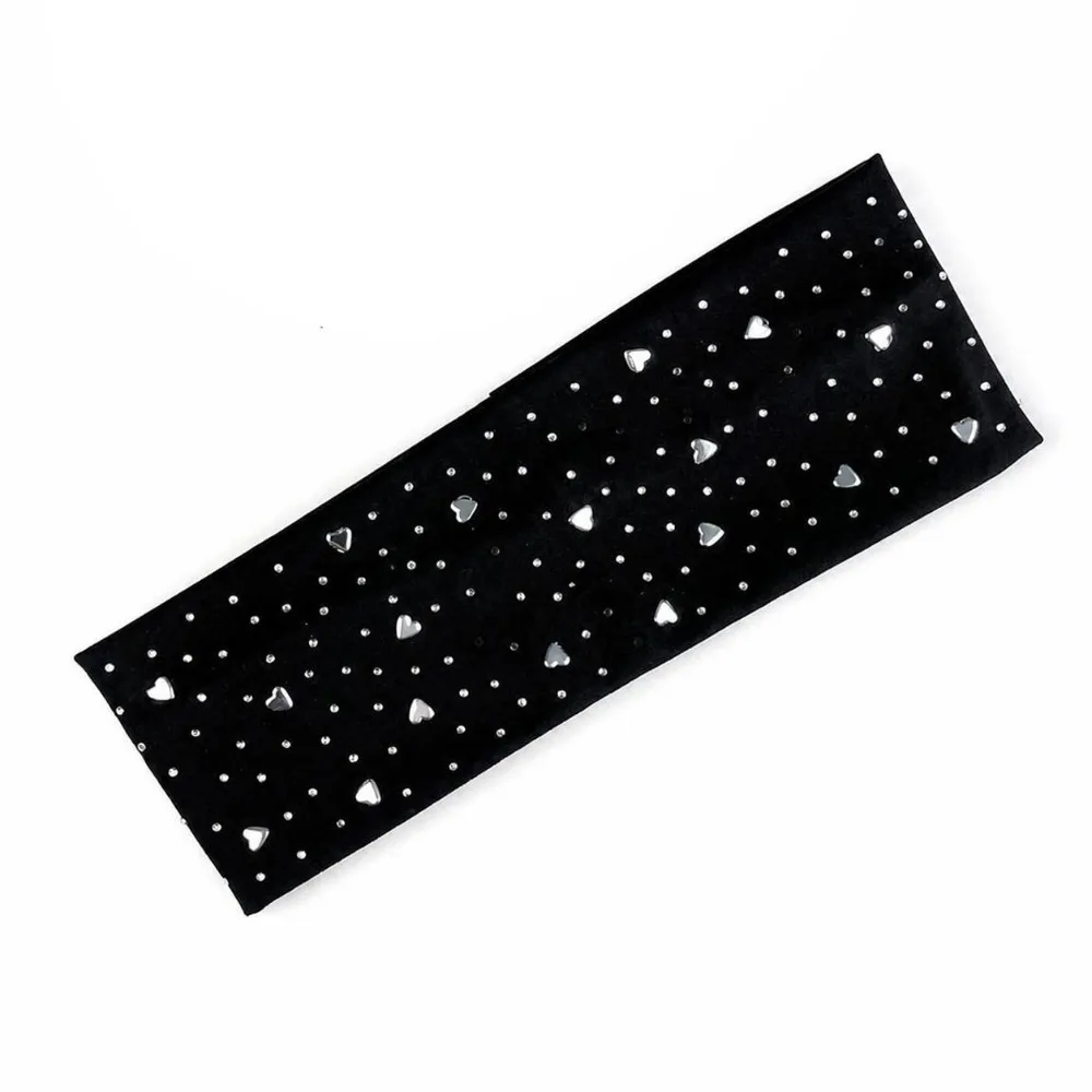 Chic Fabric Star Headband Elastic Wide Elastic Hair Band Stretchy Rhinestone Accents Star Studded Wide Headband Daily Wear