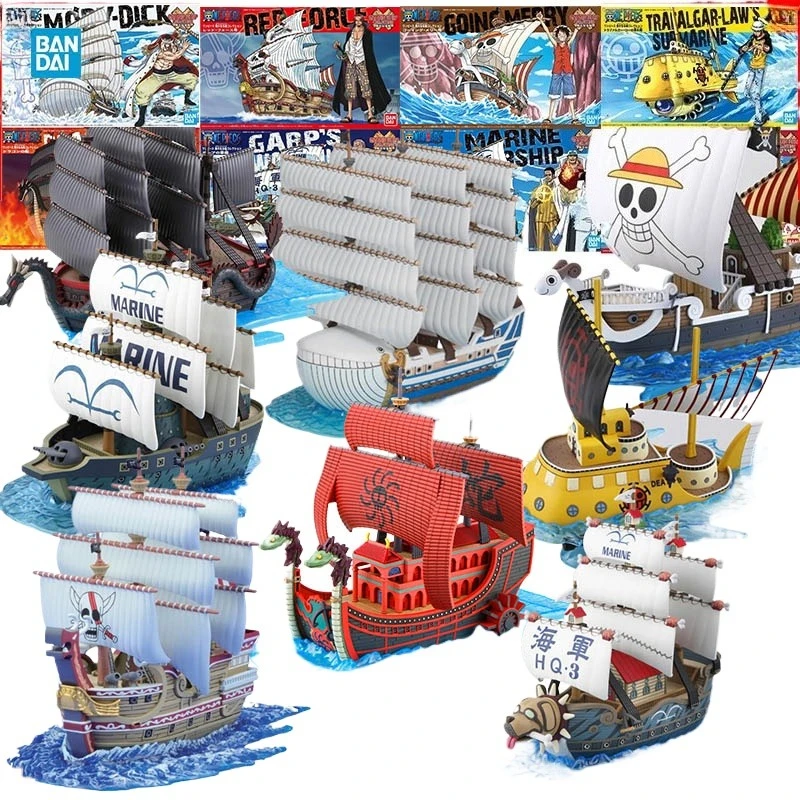 

Bandai Grand Ship Model Kit: Dragon, Garp Marine Warship, Nine Snake, Moby Dick, Red Force, Going Merry - Anime Figures