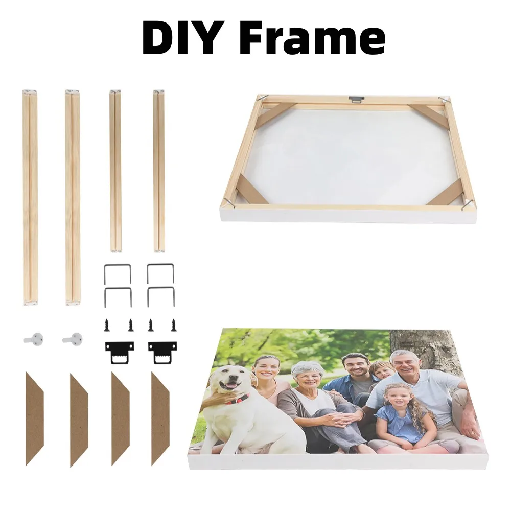 Cadre d'images en bois pour mur, bricolage, toile, peinture diamant et affiche, cadre mural, décor Composite de pin, Support, taille personnalisée