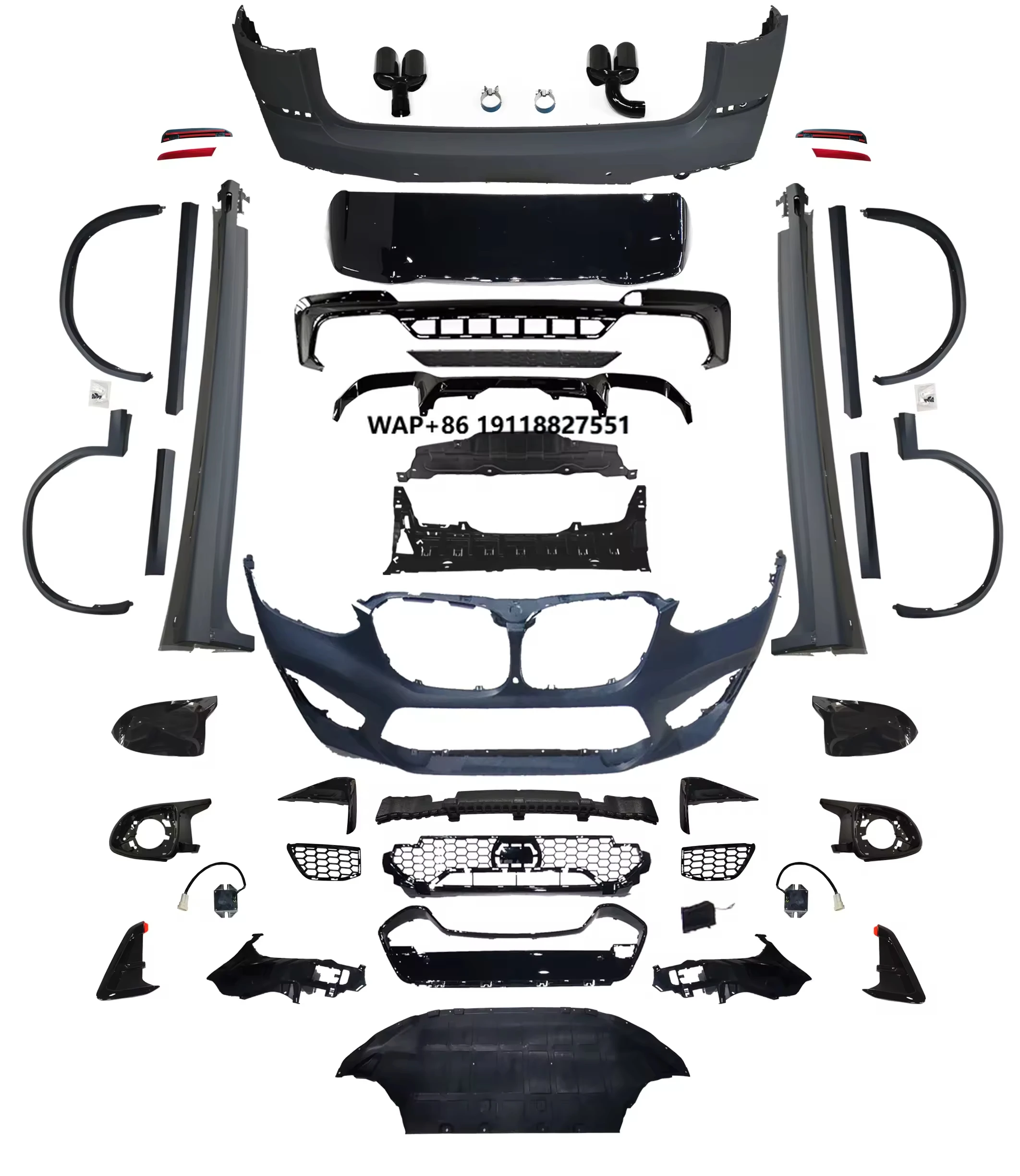 

For X3 G01 G02 G08 Body Kit 2017-2024 Rear Assy Front Side Skirts Diffuser Auto Accessories Made Plastic