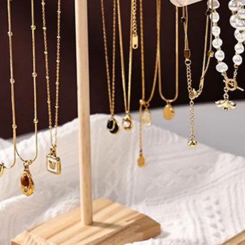 Wooden Jewelry Bracelet Storage Display Chain Watch T-Bar Rack Organizer Hard Stand Holder Jewelry Display Bracelet Display Rac