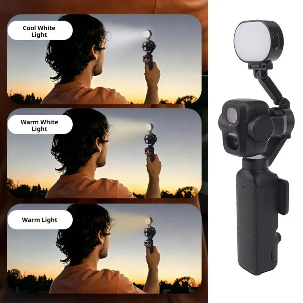For DJI OSMO Pocket 4Pro Beauty Light Angle Adjustment Tri-Color Fill Light Configuration For Enhanced Shooting Experience