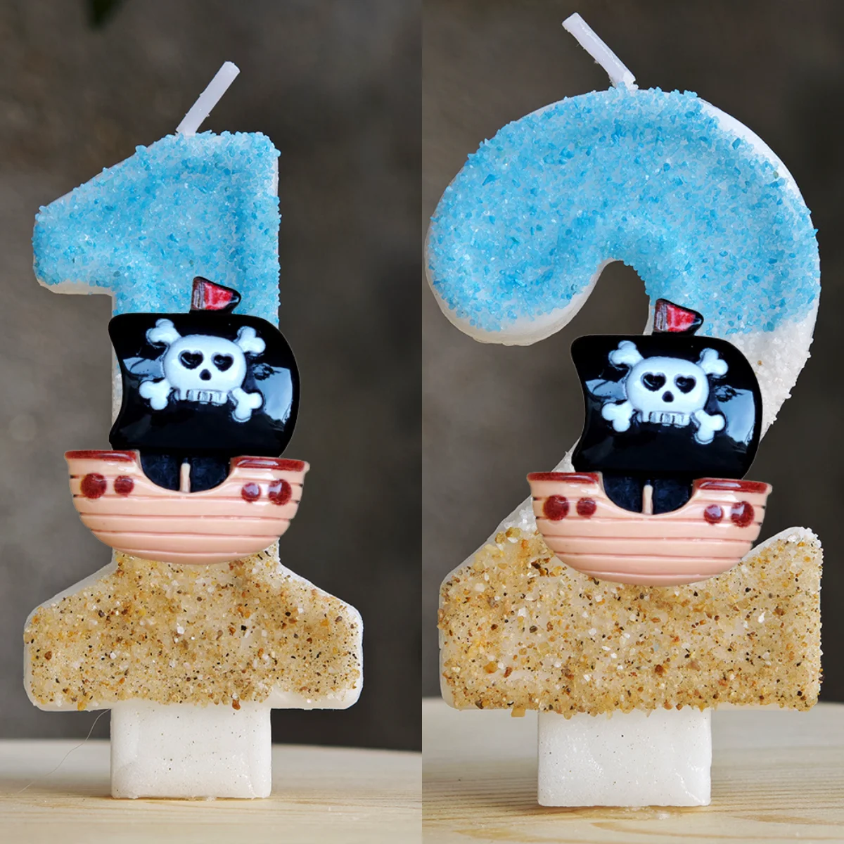 Piratenschädel-Geburtstagstortenkerze, einzigartige Kuchenverzierung in Skelettform für Geburtstagsfeiern, Halloween-Partys und Gastgeschenke