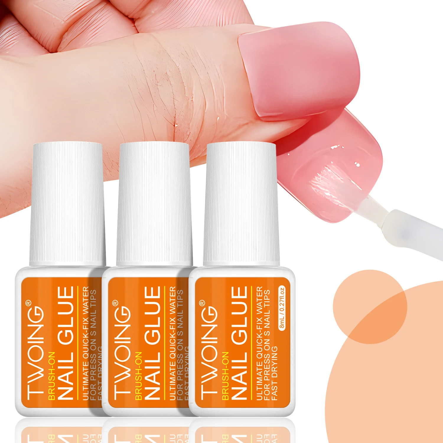

3pcs Super Strong Nail Glue For Press FakeNail, Acrylic Fake Nails,Long-lasting Adhesion, Rhinestone Glue With Fast Drying