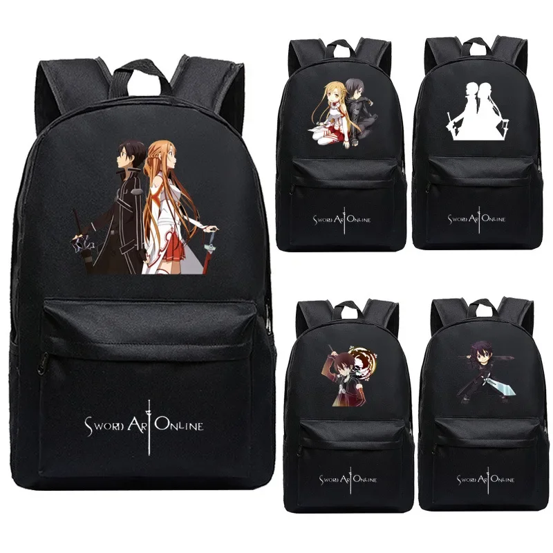 SAO Sword Art Online Mochila, Bolsa de Designer, Anime Masculino, Adolescentes, Sacos de Livro Estudantil Feminino, Mochila de Volta à Escola, Viagem