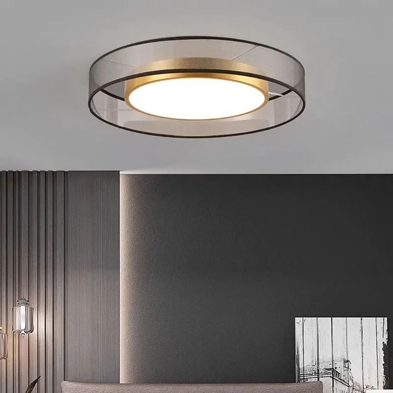 

Italian LED Glass Ceiling Light Nordic Round Full Copper LED Pendant Simple Bedroom Light Bar Living Room Porch IndoorLED Lights