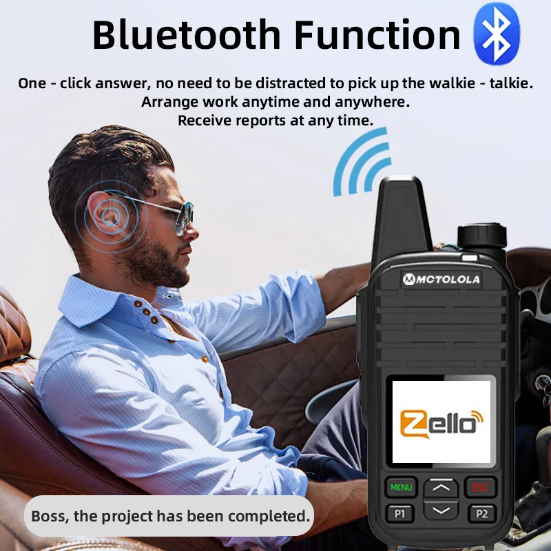 MOTOLOLA  2G 4G Zello global high definition sound quality walkie talkie Wi Fi Android Bluetooth 6000mAh high battery GlobalPTT