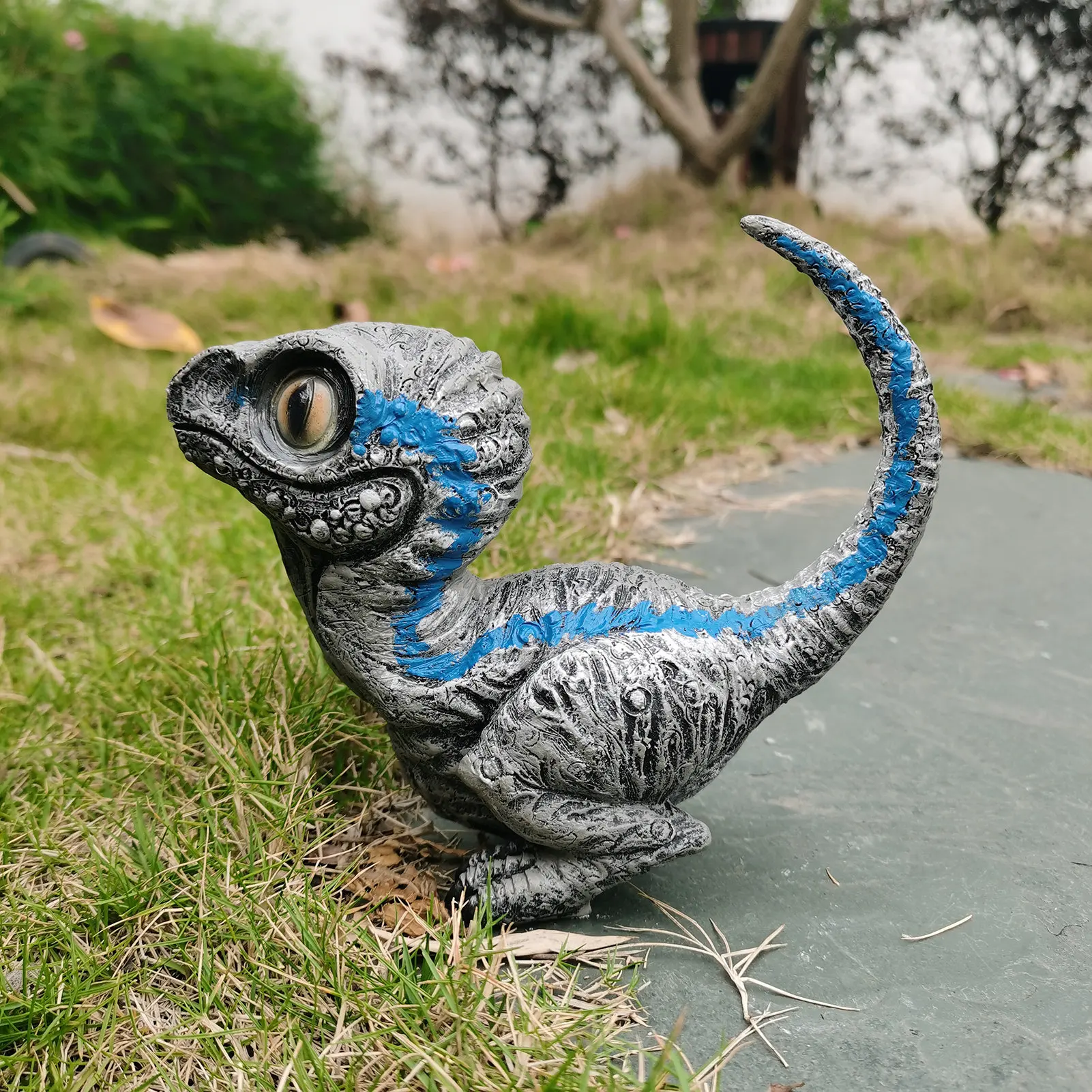 Żywica dinozaur figurka statua zabawny dinozaur statua kreskówka rzeźba na ogrodowa ozdoba Home Decor