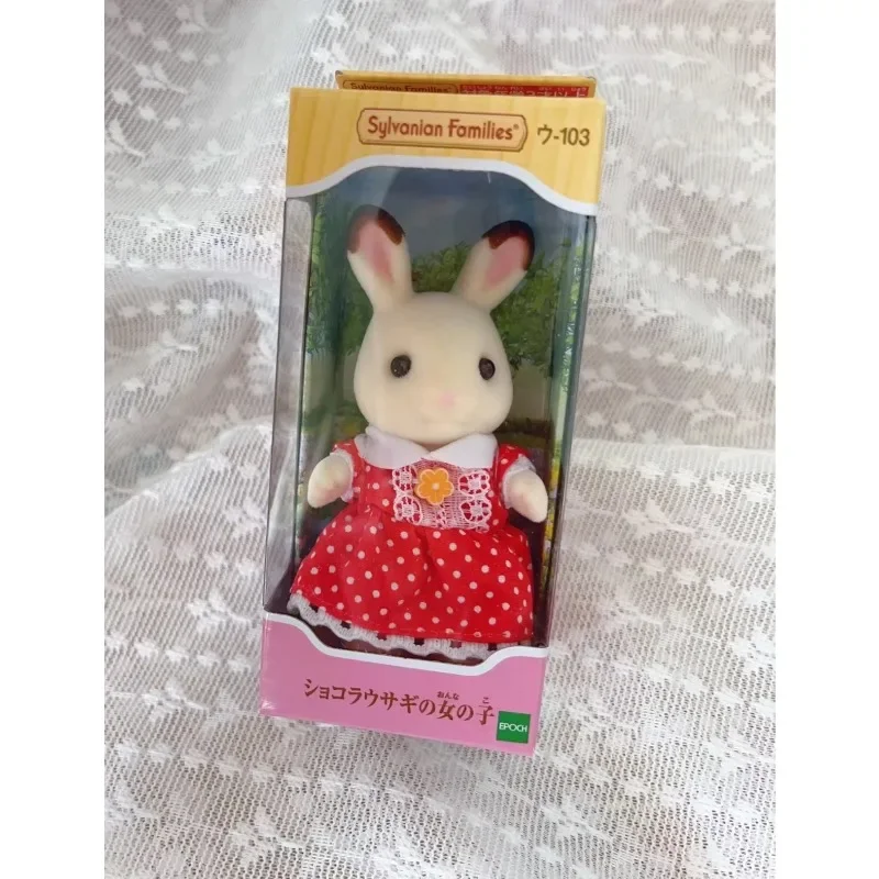 Original Sylvanian Families Keychain Clothes Sorpresa Furniture Figures Houes Accesorios Family Doll Toy New Chocolate Rabbit
