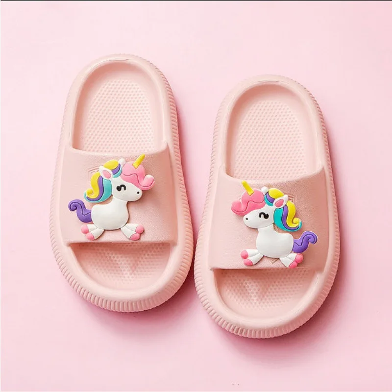 2022 Cartoon Animal Unicorn Slippers Kids Summer Slides Shoes Children Indoor Slippers Boys Flip Flops Girls Beach Sandals Clogs