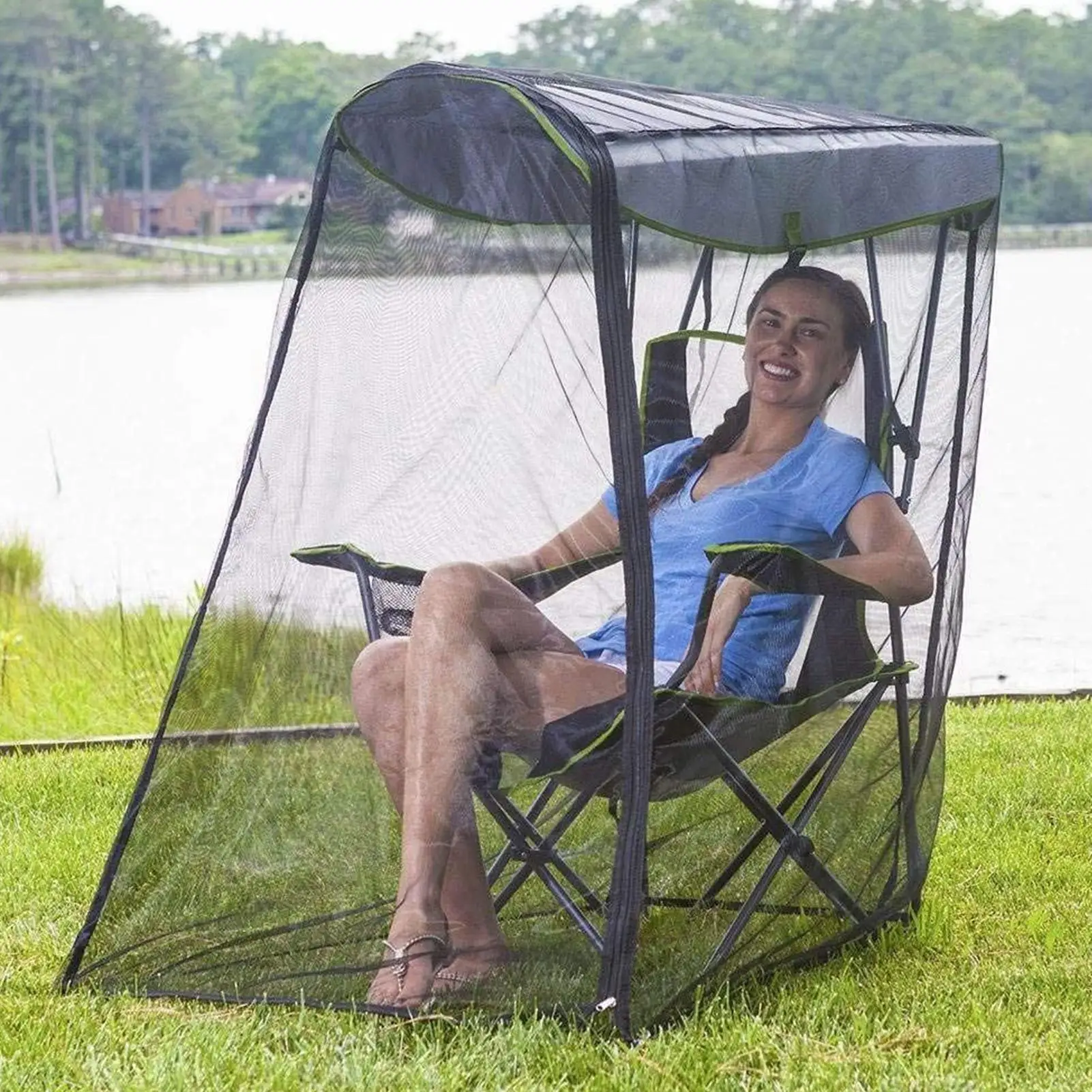 Fly Net Waterproof Roof Fly Net Protective Waterproof Compact Sun Shade For Backpacking Hiking Garden Outside Backyard Fishing