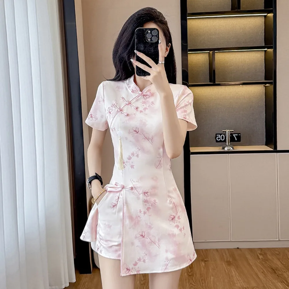 

Винтажный комплект Cheongsam, костюм Qipao, элегантные комплекты из двух предметов, женские наряды, уличная одежда в этническом стиле, модная одежда, женская одежда