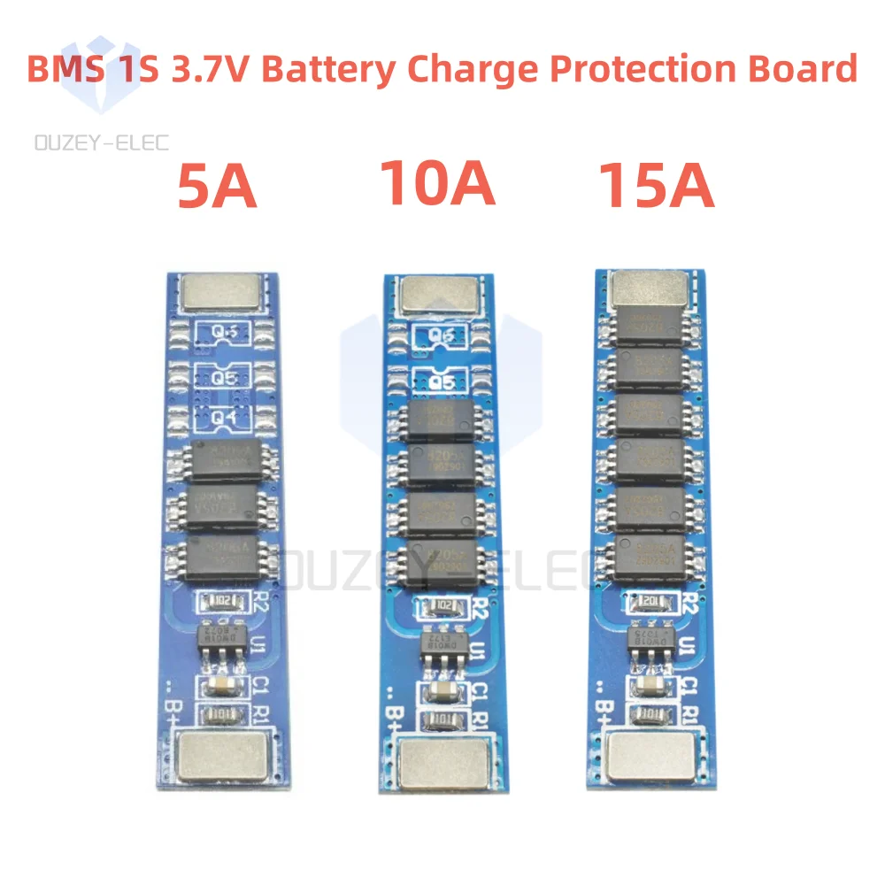 1S 5A 10A 15A 3.7V 18650 Lithium Battery Charge Protection Board BMS 3MOS 4MOS 6MOS PCM Over Charge Protect for 18650 Battery