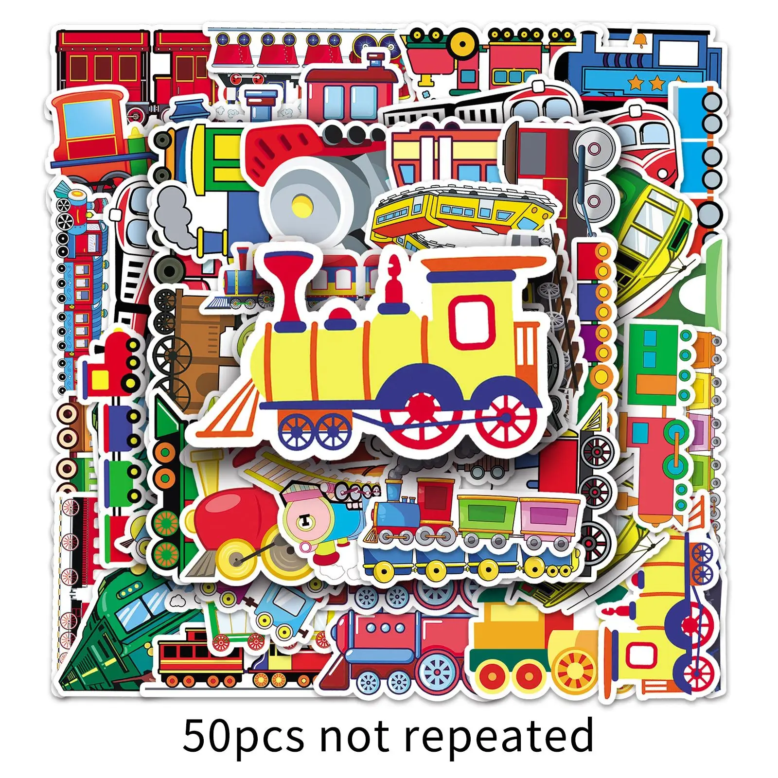 10/50pcs Cartoon Train Graffiti Stickers Creative DIY Decoration Refrigerator Skateboard Mobile Phone Case Classic Kids Toys