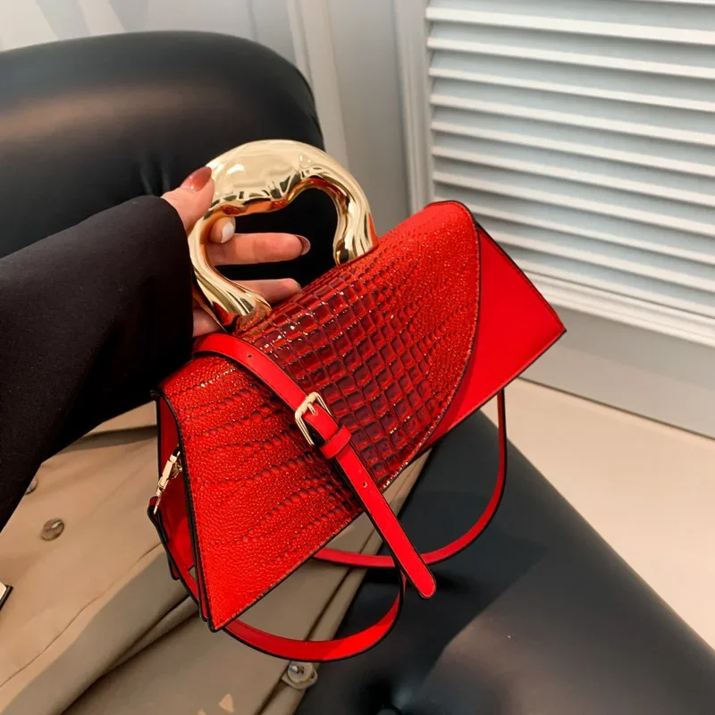 

Женская сумка через плечо в стиле ретро с каменным узором, персонализированная сумка интернет-знаменитостей, маленький квадратный модный аксессуар