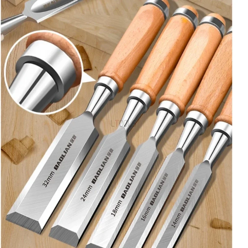 

Набор долот по дереву, промышленное деревообрабатывающее долото из стали Cr-V, полукруглое долото/плоское долото, ручки эргономичных инструментов для резьбы по дереву