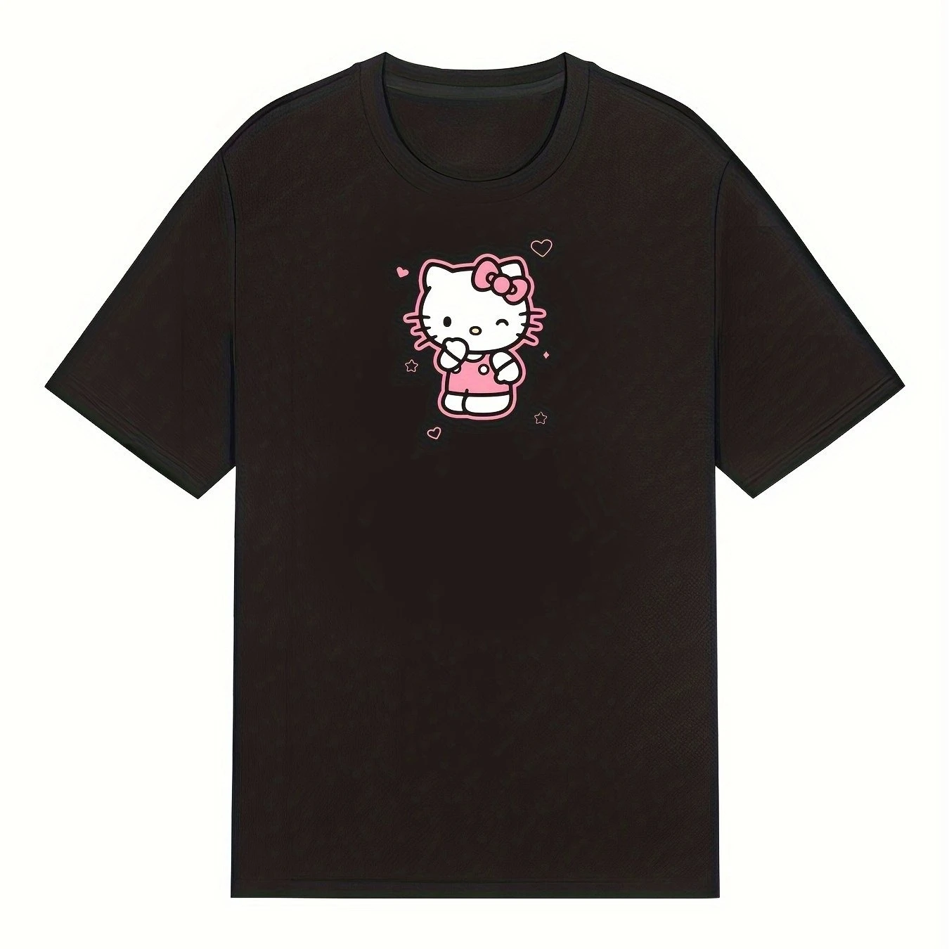 

Хлопковые мужские и женские футболки с графическим принтом «Hello Kitty», лето, осень-зима, роскошные брендовые спортивные футболки с короткими рукавами