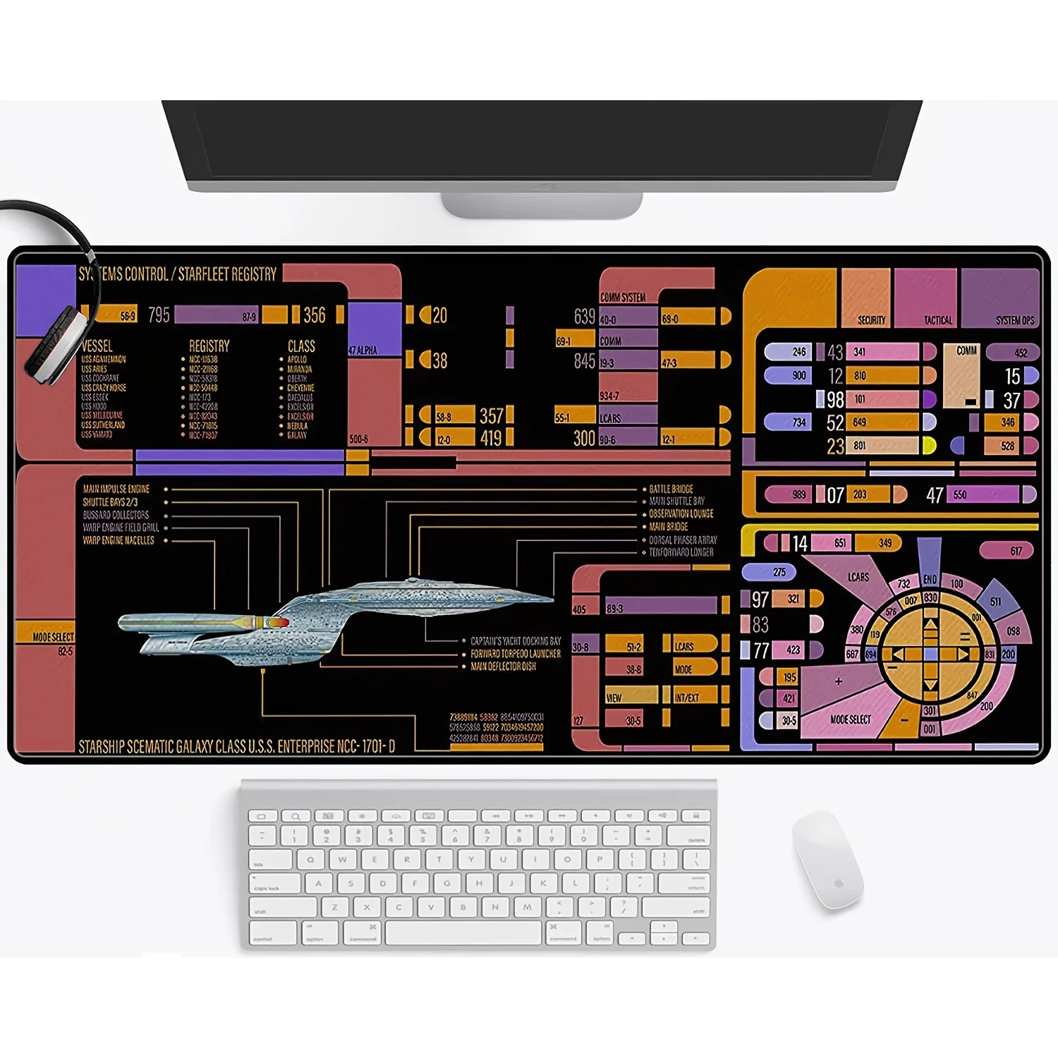 

Trekker Sci-fi Control Console Large Mouse Pad Deskpad Mat Non-Slip Rubber Mouse Pads Desk Gadgets Mouse Mat Keyboards Carpet