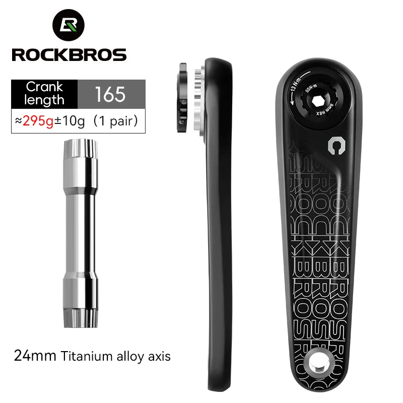 

ROCKBROS 2026 Ultralight Version 295G Road Bike Titanium alloy Axis 24mm Carbon Fiber Bicycle Crank Bike Crank(Not for MTB Bike