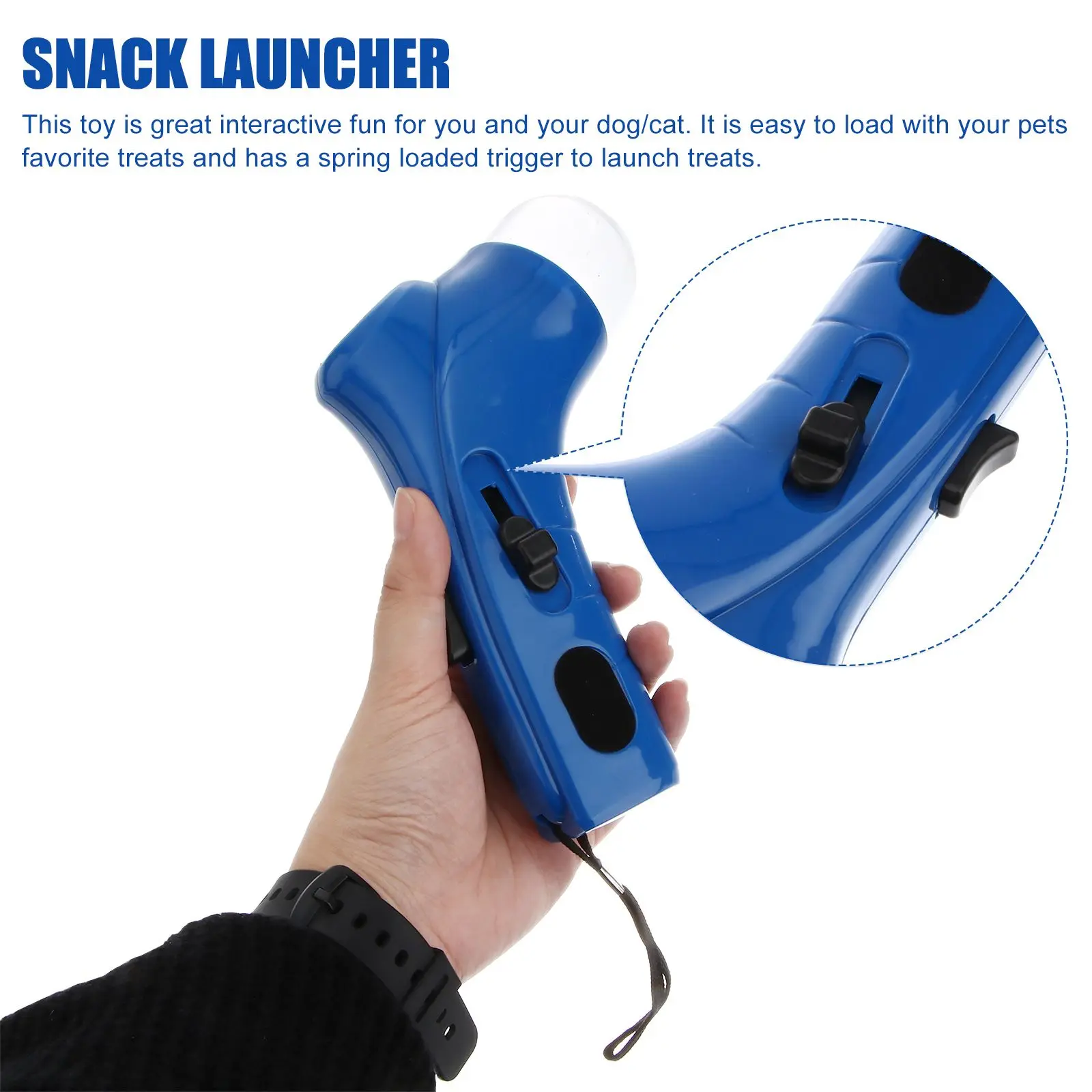 

Dog Snack Launcher Treat Puzzle Feeder Spring Trigger Pet Supplies Interactive Fun Dog Cat Treat Dispensing