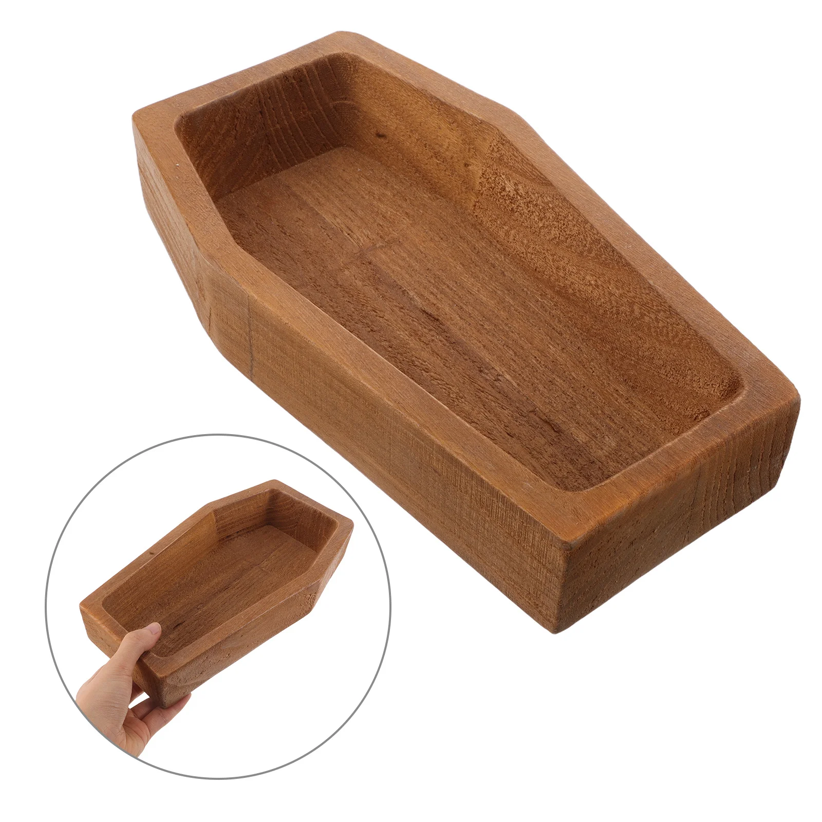 

Rustic Wooden Coffin Shaped Tray Halloween Fruits Snacks Appetizers Party Charcuterie Board Unique Spooky Decor Gift