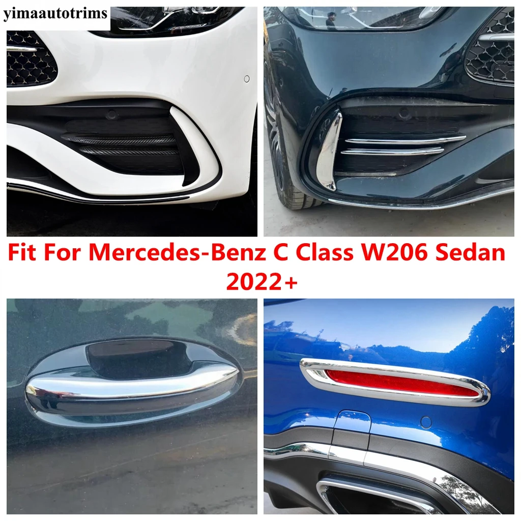 

Front Rear Fog Light Lamp Eyebrow Door Handle Cover Trim For Benz C Class W206 C200 C260 C300 Sedan 2022 - 2024 ABS Accessories