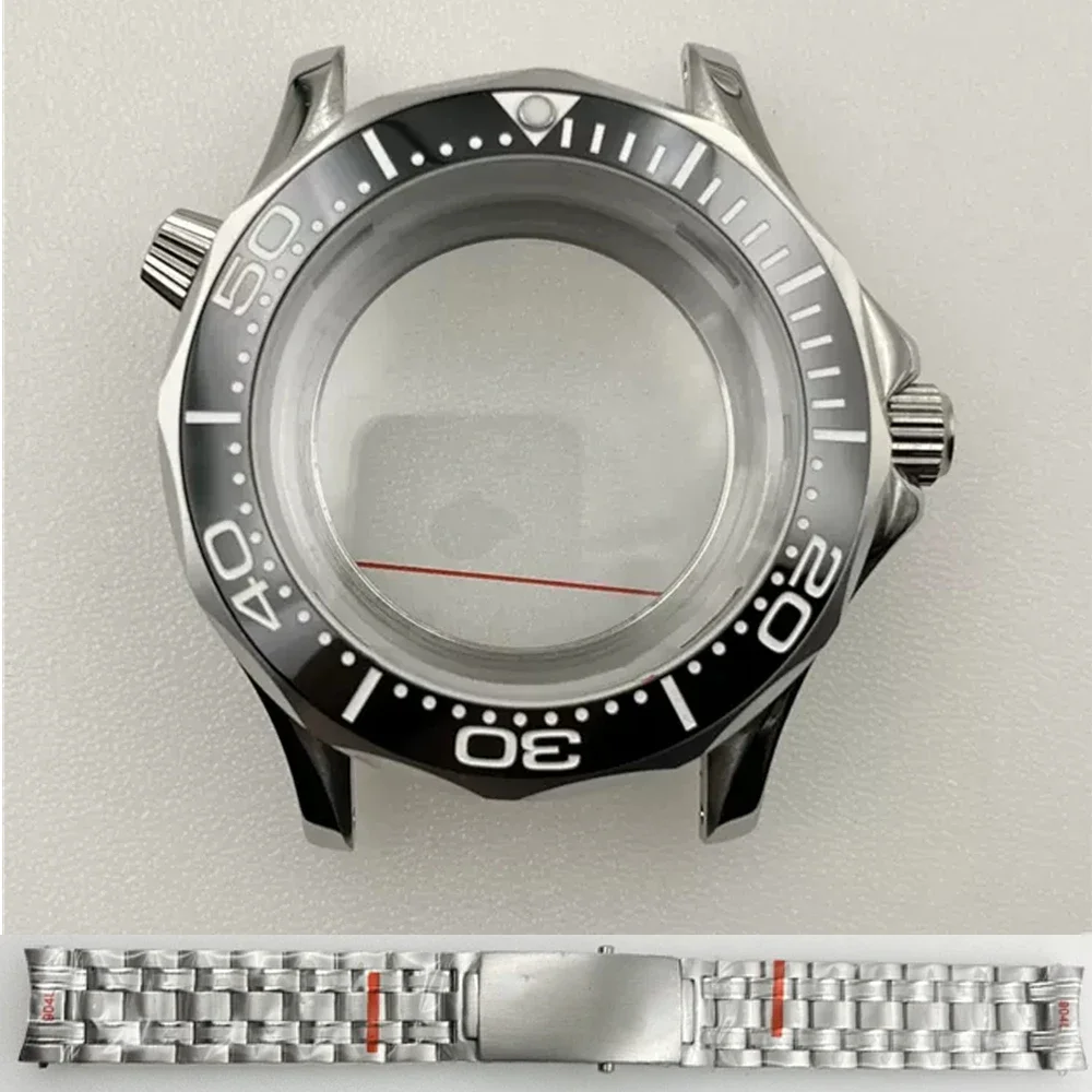 นาฬิกาผู้ชาย DIY อะไหล่ NH35 กรณี 42 มม.กระจกนูนสแตนเลสสตีลชุดสายคล้องคอสําหรับ NH35 NH36 4R35 4R36 การเคลื่อนไหว 31 มม.