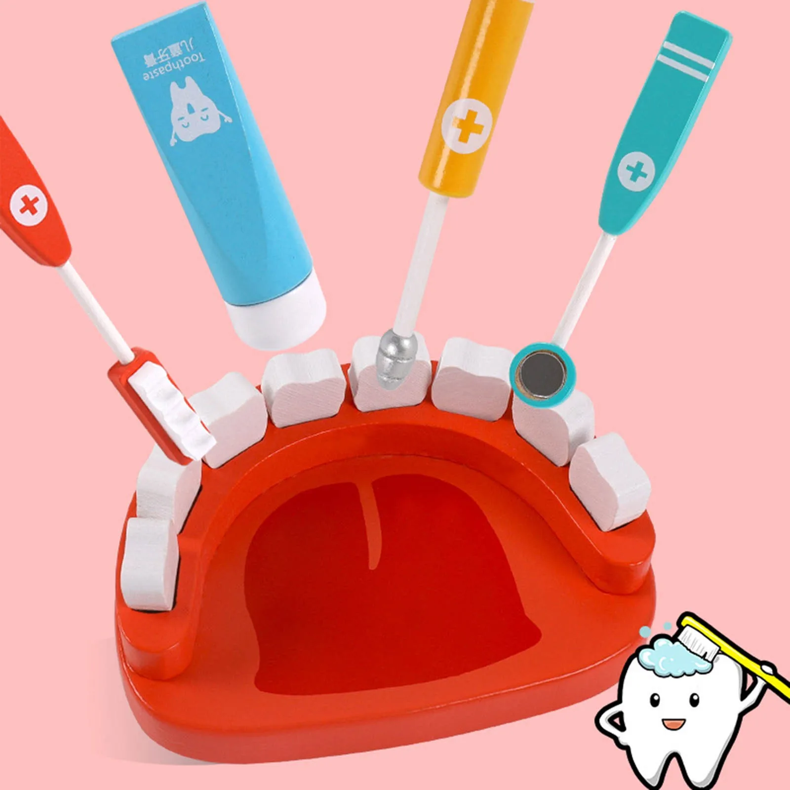 Magneti per perline Set di giocattoli per bambini Set di giocattoli da dottore per bambini 6 Set di strumenti in legno Set di giocattoli per l'educazione precoce Magneti da costruzione per ragazzi 8-12