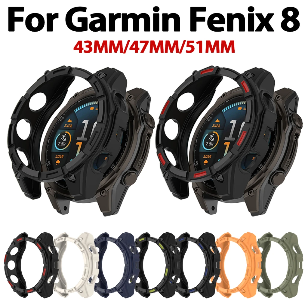 Tpu Case For Garmin Fenix 8 43MM 47MM 51MM Hollow Case Anti-scratch for Fenix8 Protector Armor Casing Bumper Frame Bezel Shell