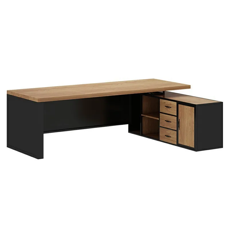 Single pure solid wood president table, simple and atmospheric boss manager office table, home study studio computer table