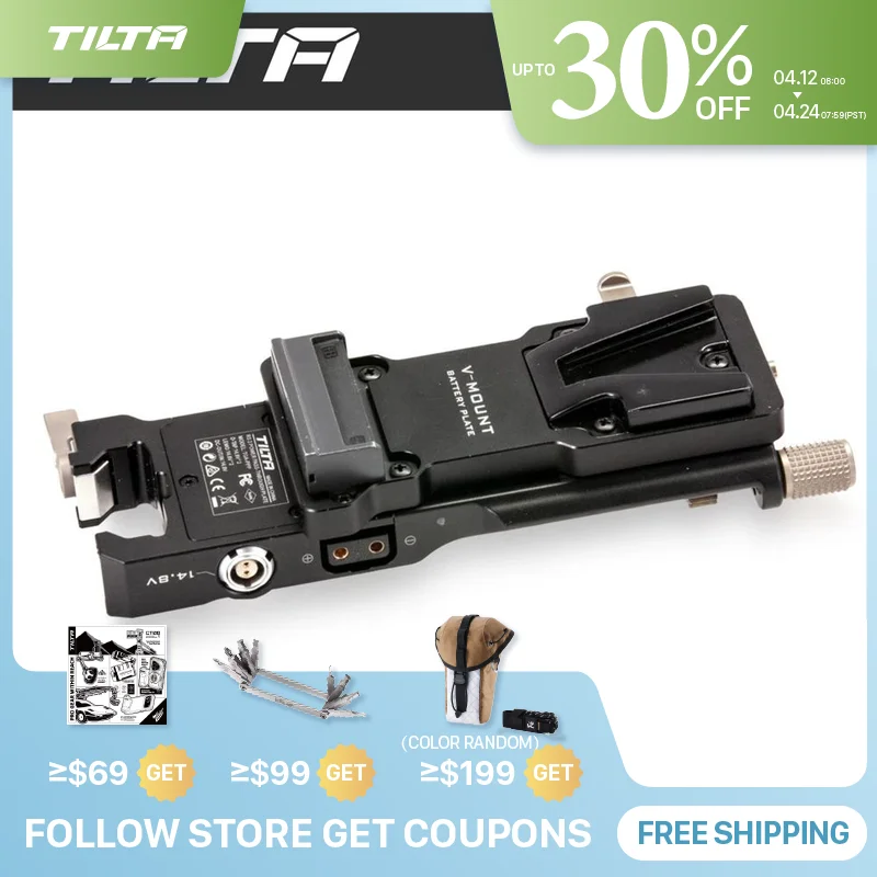 TILTA para DJI RS2 RS3 PRO Acessórios TGA-PPK2-V Placa de Bateria V-Mount para alimentar Kit de Placa de Passagem Gold Mount