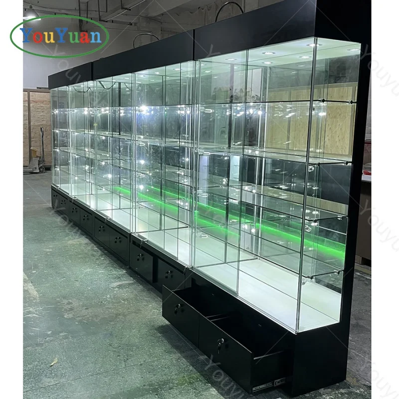 (Customized) Retail store interior design smoke shop showcases shop furniture display cabinet