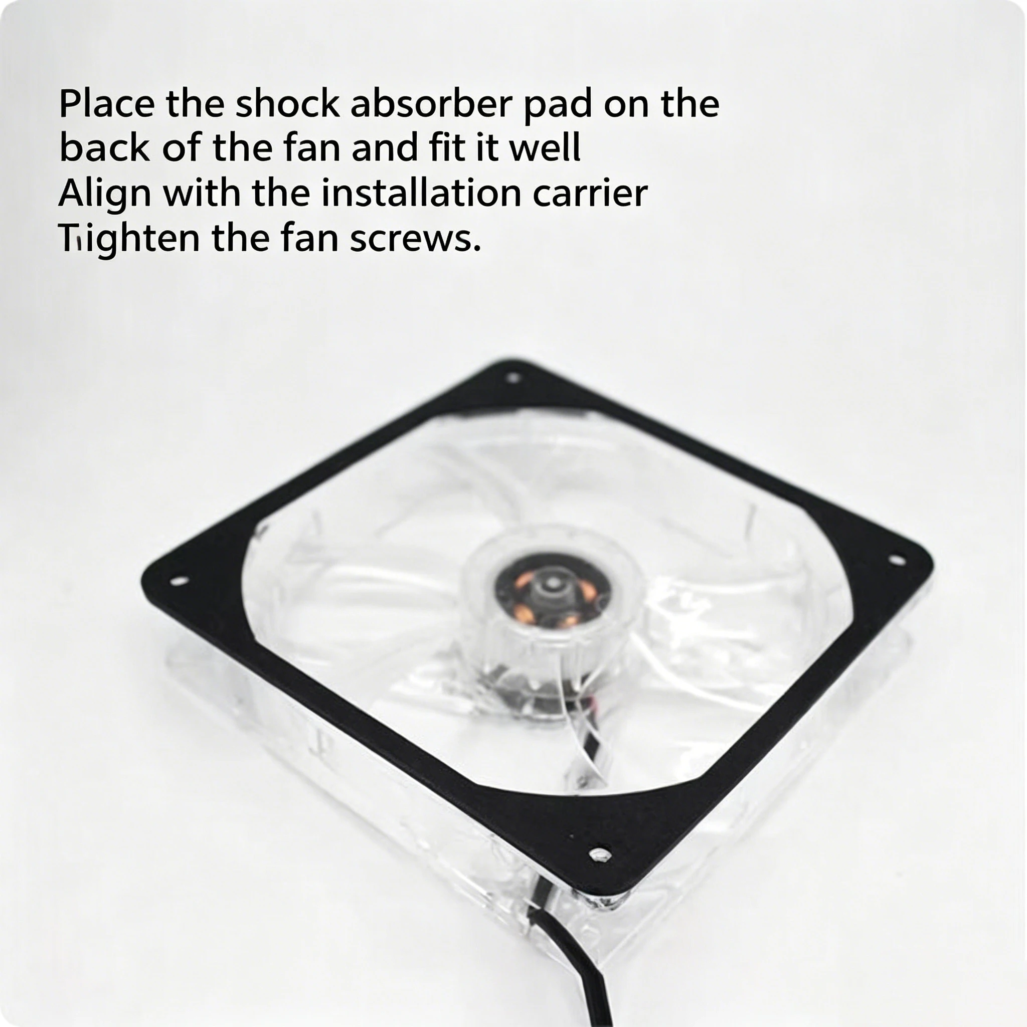 Black Computer Case Fan Shock Absorber 8/9/12/14cm Noise Reduction Cold Exhaust Fan for Desktop PC Cooling System