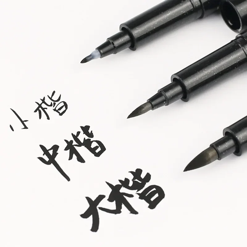 3pcs/lot Calligraphy Pen Brush Pen Hand Lettering Black Ink Markers Art Writing Office School Supplies Stationery Student